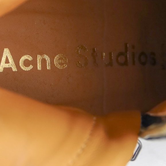 Acne Studios Pistol Black Leather Stacked Heel Boots - Picture 10 of 10